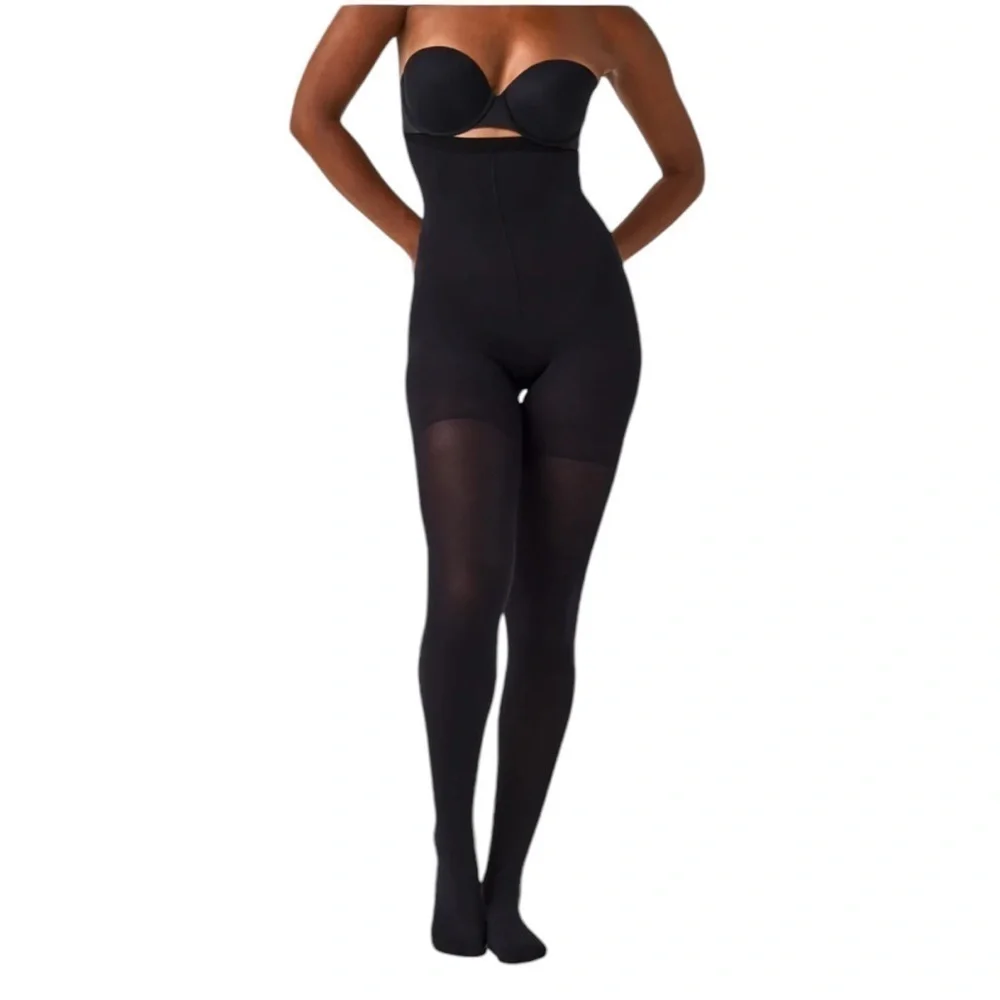 NEW Spanx Tight-End High Waisted Opaque Tights Black | Luxe Control | Size A - Picture 4 of 10